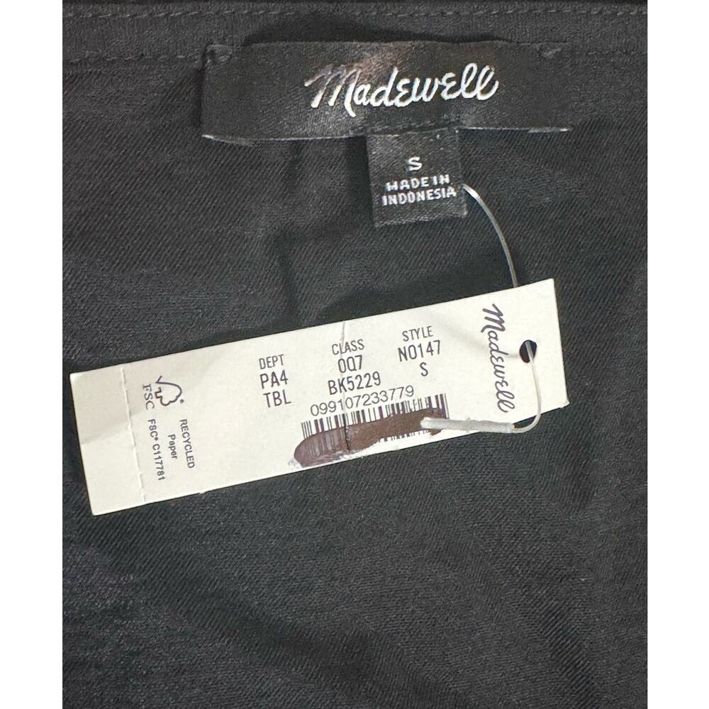 NWT Madewell‎ V-Neck Empire Midi Dress in Black Size S - Picture 8 of 16